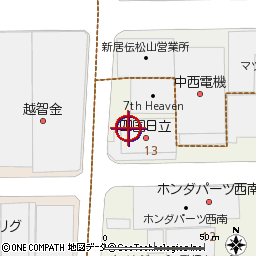 四国日立付近の地図