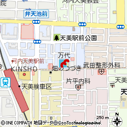 天美店付近の地図