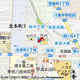 八尾店付近の地図