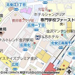 Ｒ＆Ｂホテル金沢駅西口付近の地図