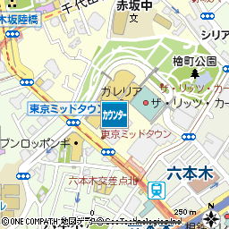 東京ミッドタウンカードカウンター付近の地図