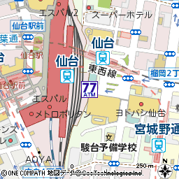 エスパル仙台東館付近の地図