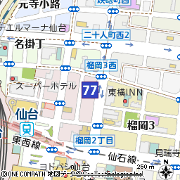 榴岡支店（仙台東口支店内にて営業）付近の地図
