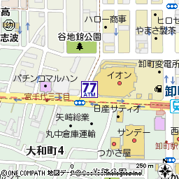 イオンスタイル仙台卸町付近の地図