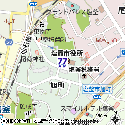 塩釜市役所付近の地図