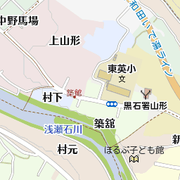 青森県黒石市上山形築舘4周辺の地図