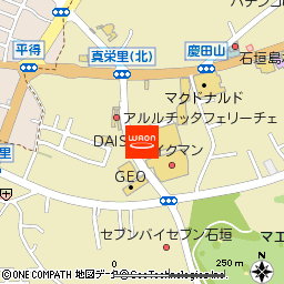 ザ・ダイソーやいま店付近の地図