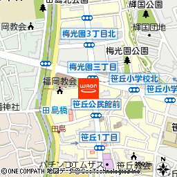 イオンバイク笹丘店付近の地図