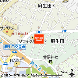 ウエルシア熊本麻生田店付近の地図