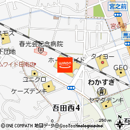 ホームワイド日南店付近の地図