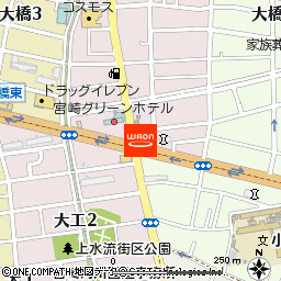 ミシンショップ宮崎　宮崎店付近の地図