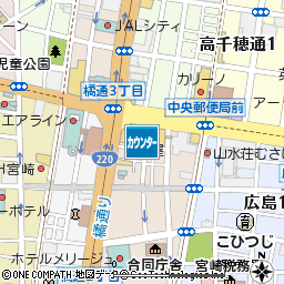 宮崎山形屋ヤマカタヤカードカウンター付近の地図