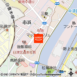 マックスバリュ市浜店付近の地図