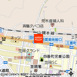 アタック笠岡店付近の地図