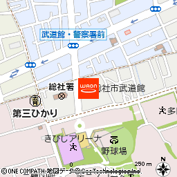 総社市武道館付近の地図