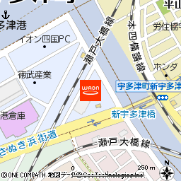 亀城庵・宇多津売店付近の地図