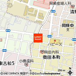 ヘアーメイクワシントン奥田店付近の地図