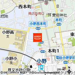 ヘアーメイクワシントン小野店付近の地図