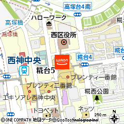 イオンフードスタイル西神中央店付近の地図