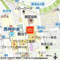 イオンフードスタイル西神中央店付近の地図