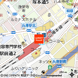 コクミン　兵庫駅店付近の地図