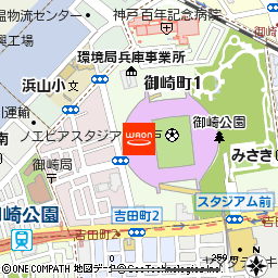 ヴィッセル神戸スタジアムグッズ付近の地図