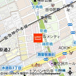 グルメシティ灘店付近の地図