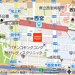 ダイエー阪神西宮店付近の地図