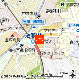 KOHYO逆瀬川店付近の地図