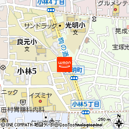 洗蔵王　小林店付近の地図