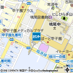 ららぽーと甲子園カードデスク付近の地図