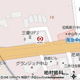 宝塚中山支店付近の地図