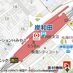 岸和田支店付近の地図