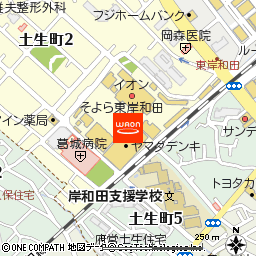 イオン薬局東岸和田店付近の地図