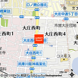 グルメシティ尼崎大庄店付近の地図