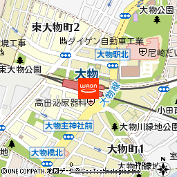 マックスバリュエクスプレス大物店付近の地図