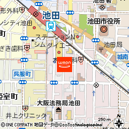 ダイエー池田駅前店付近の地図