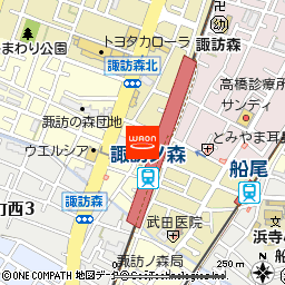 イオンタウン諏訪の森付近の地図