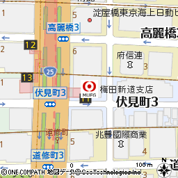 梅田新道支店付近の地図