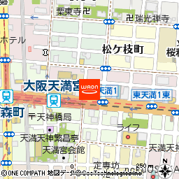 グルメシティ南森町店付近の地図