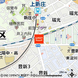 グルメシティ上新庄駅前店付近の地図