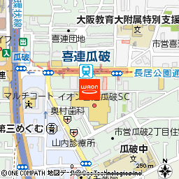 イオン喜連瓜破駅前店付近の地図