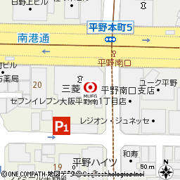 平野南口支店付近の地図
