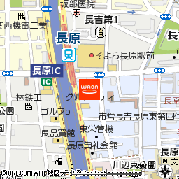 グルメシティ長原店付近の地図