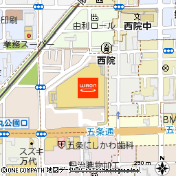 イオンスタイル京都五条付近の地図