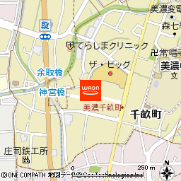 イオンタウン美濃付近の地図