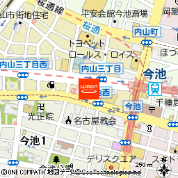 ホテルルートイン名古屋今池駅前付近の地図