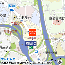 ホンダカーズ愛知県央　岡崎東店付近の地図