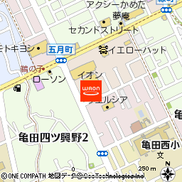 イオン亀田店付近の地図