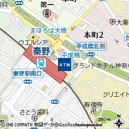 秦野駅前付近の地図
